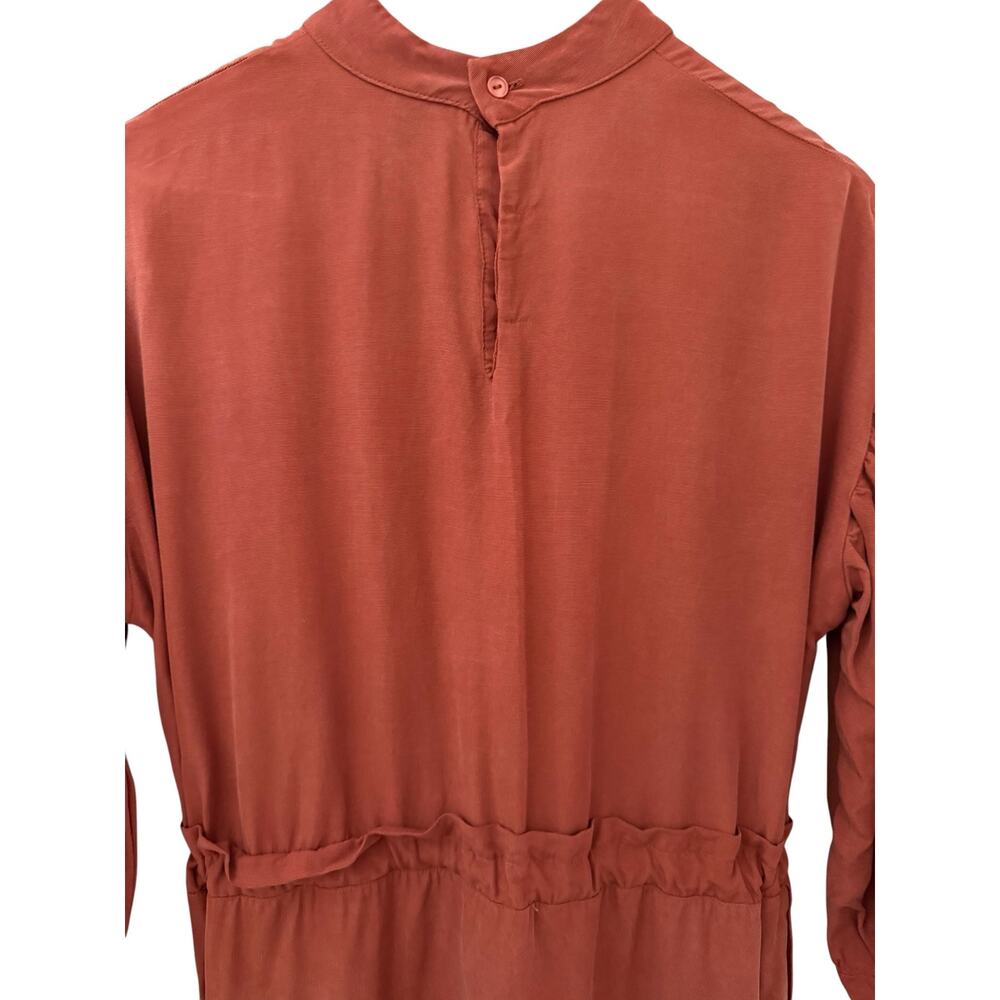 Eve Gravel Sonora Cinch Waist Dress Burnt Orange Pockets Size Small - Picture 7 of 13